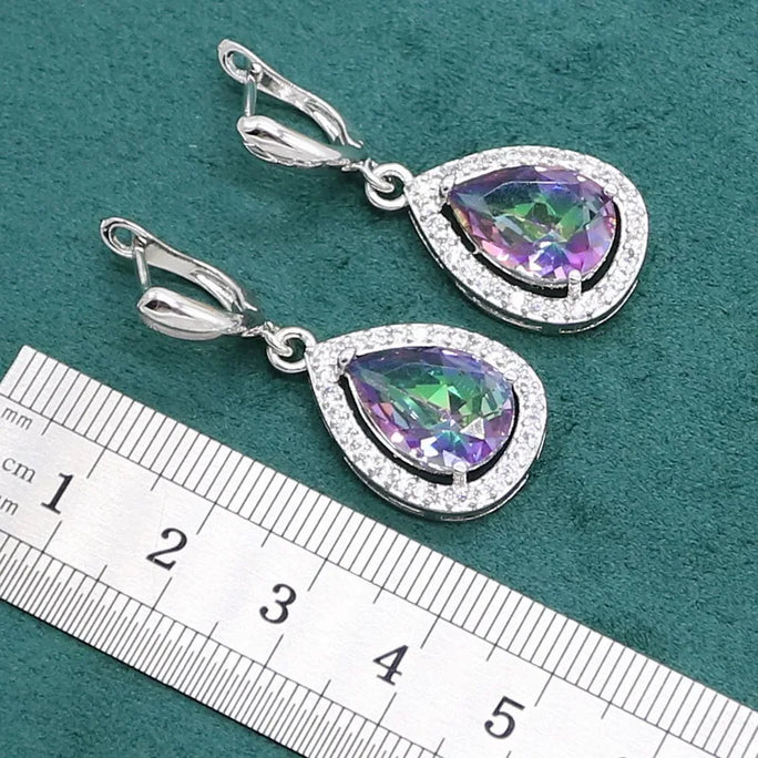 Fine 925 Silver Jewelry Set with Colored Topaz