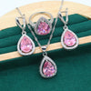 Fine 925 Silver Jewelry Set with Colored Topaz