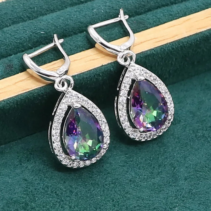 Fine 925 Silver Jewelry Set with Colored Topaz