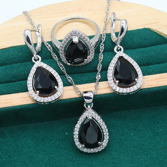 Fine 925 Silver Jewelry Set with Colored Topaz