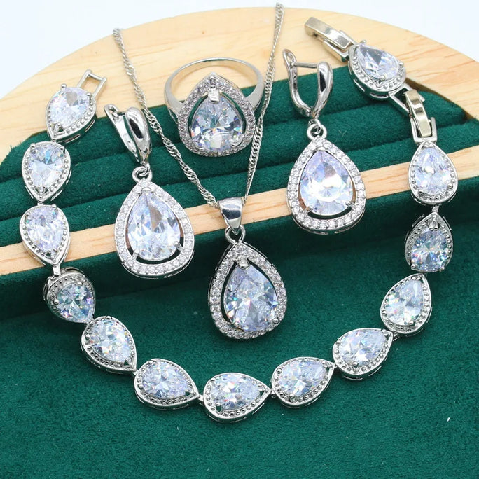 Fine 925 Silver Jewelry Set with Colored Topaz
