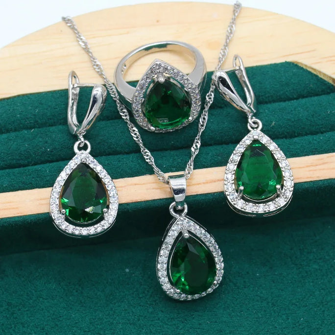 Fine 925 Silver Jewelry Set with Colored Topaz