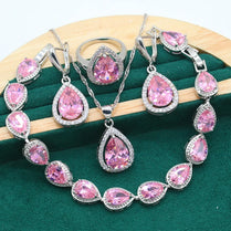 Fine 925 Silver Jewelry Set with Colored Topaz