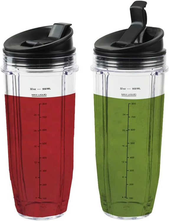 2 Pieces 32OZ Cups with Sip N Seal Compatible with Nutri Ninja Auto-iQ 1000W and Duo Blender