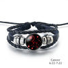 Zodiac Leder Wickelarmband