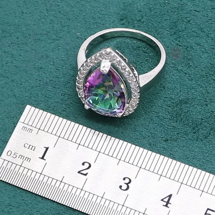 Fine 925 Silver Jewelry Set with Colored Topaz