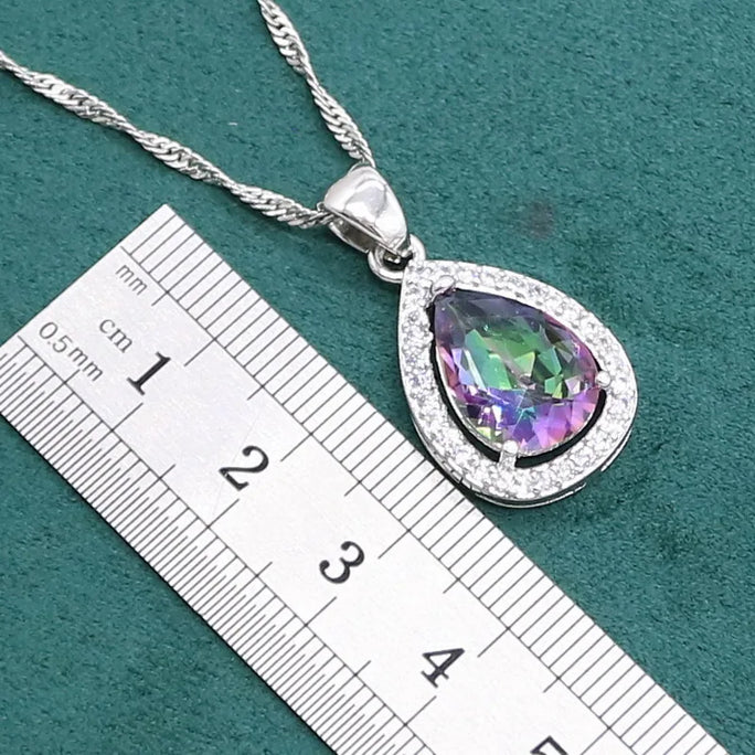 Fine 925 Silver Jewelry Set with Colored Topaz