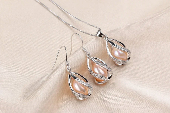 Silver Set, Natural Freshwater Pearl