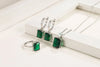 Sets 925 Sterling Silver Rectangle Geometry Zircon