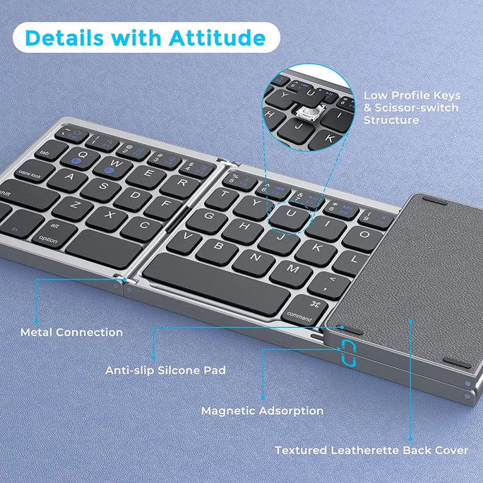 Folding Keyboard Wireless with Touchpad