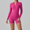 Short Sleeve Zipper Jumpsuit
