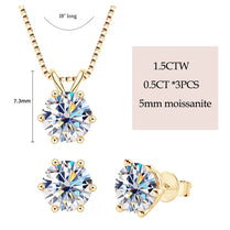 925 Silver Moissanite Jewelry Set