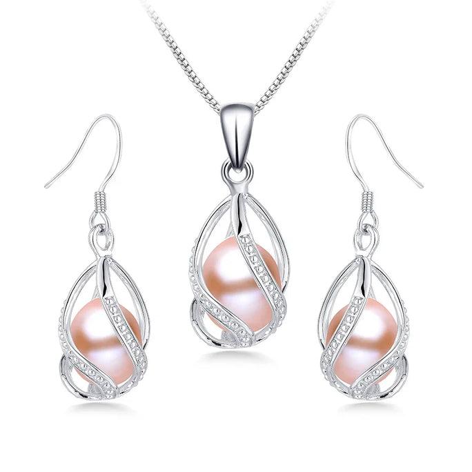 Silver Set, Natural Freshwater Pearl