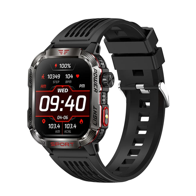 MISIRUN Smart Watch Men LED Flashlight Compass Altitude Air Pressure 100+ Sport Mode Fitness Tracker Outdoor Military Smartwatch