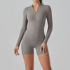 Short Sleeve Zipper Jumpsuit
