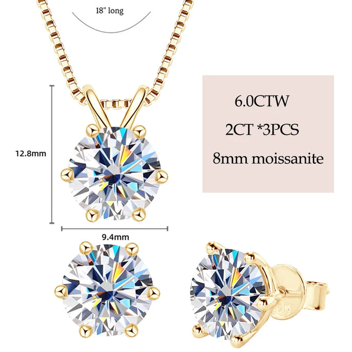 925 Silver Moissanite Jewelry Set