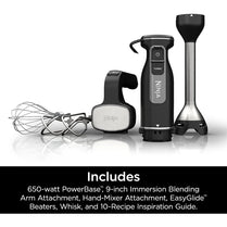 Ninja CI100C Foodi Power Mixer System Immersion Blender and HandMixer Combo, Black