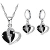 Luxury 925 Sterling Silver Heart Zircon Jewelry Set
