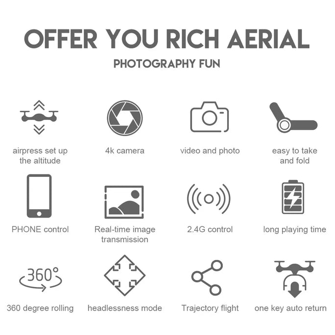 Drone with 4K 1080P Wide Angle HD Camera