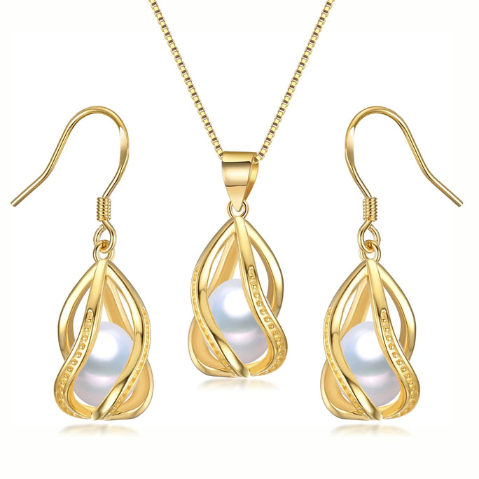 Silver Set, Natural Freshwater Pearl