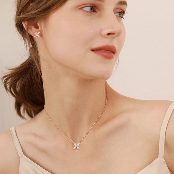 Butterfly Moissanite Jewelry Sets