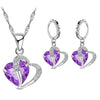 Luxury 925 Sterling Silver Heart Zircon Jewelry Set