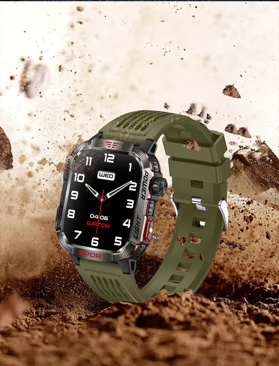 MISIRUN Smart Watch Men LED Flashlight Compass Altitude Air Pressure 100+ Sport Mode Fitness Tracker Outdoor Military Smartwatch