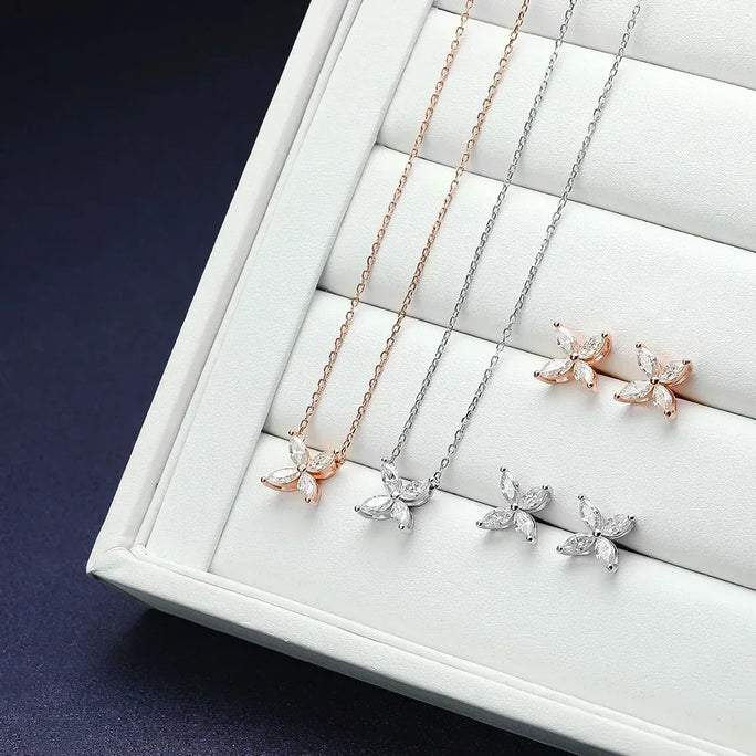 Butterfly Moissanite Jewelry Sets