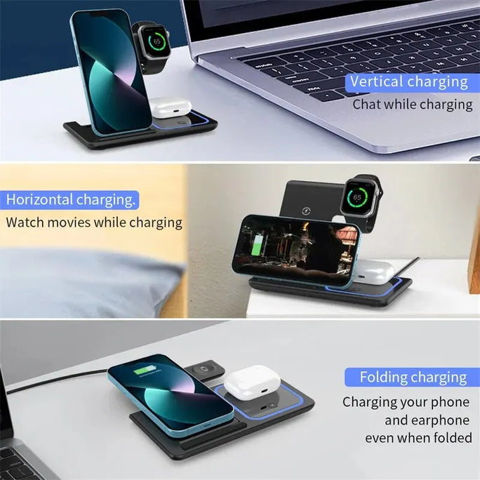 3 In 1 Wireless Charger Stand Pad