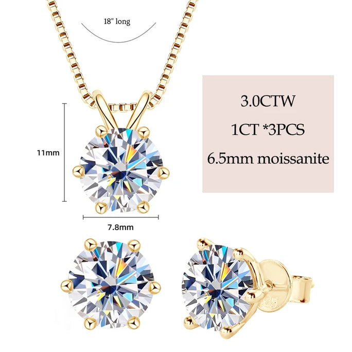 925 Silver Moissanite Jewelry Set