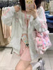 Harajuku Oversize-Hoodie mit Katzenstickerei