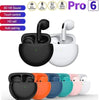 Pro 6 TWS Bluetooth Earbuds - Stereo Sound & Charging Case