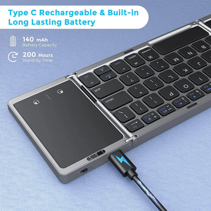 Folding Keyboard Wireless with Touchpad