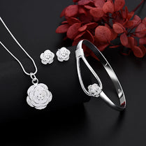 Set Jewelry  925 Silver : Flower