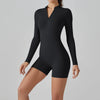 Short Sleeve Zipper Jumpsuit