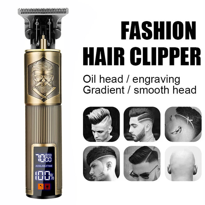 Vintage Electric Hair Trimmer for Men – Rechargeable & Stylish