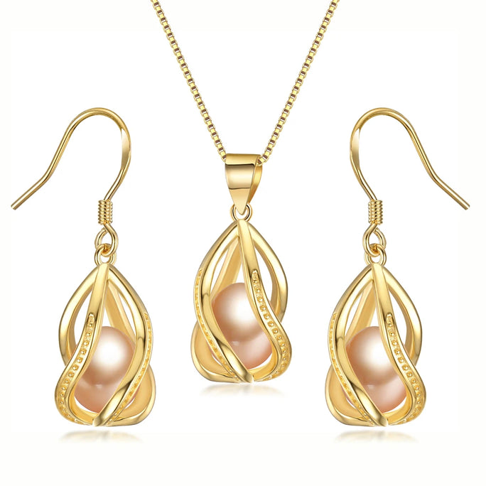 Silver Set, Natural Freshwater Pearl