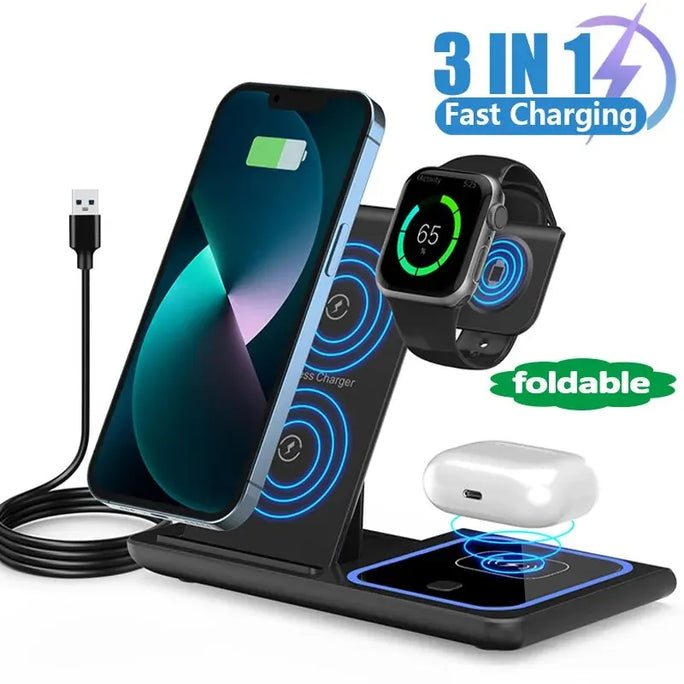 3 In 1 Wireless Charger Stand Pad