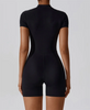 Short Sleeve Zipper Jumpsuit – Comfortable Activewear for Yoga & Fitness
