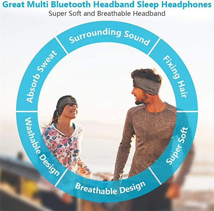 Wireless Bluetooth Headband Earphones - Sports Headphones (Elastic)
