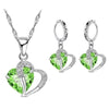 Luxury 925 Sterling Silver Heart Zircon Jewelry Set