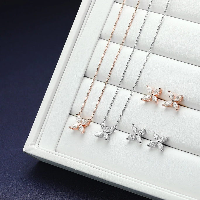 Butterfly Moissanite Jewelry Sets
