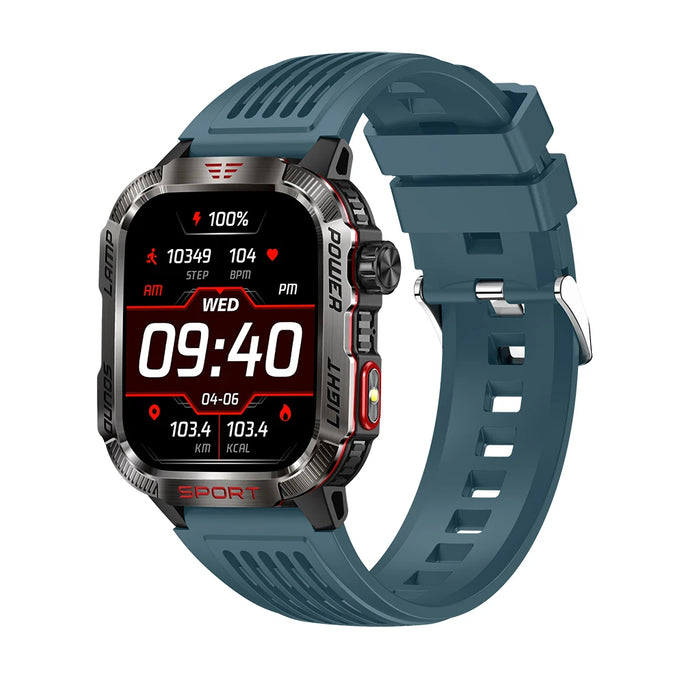 MISIRUN Smart Watch Men LED Flashlight Compass Altitude Air Pressure 100+ Sport Mode Fitness Tracker Outdoor Military Smartwatch
