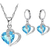 Luxury 925 Sterling Silver Heart Zircon Jewelry Set