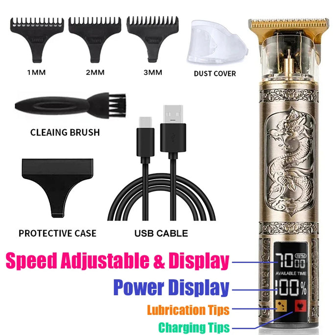 Vintage Electric Hair Trimmer for Men – Rechargeable & Stylish