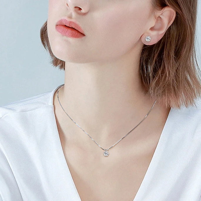 925 Silver Moissanite Jewelry Set