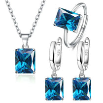 Sets 925 Sterling Silver Rectangle Geometry Zircon