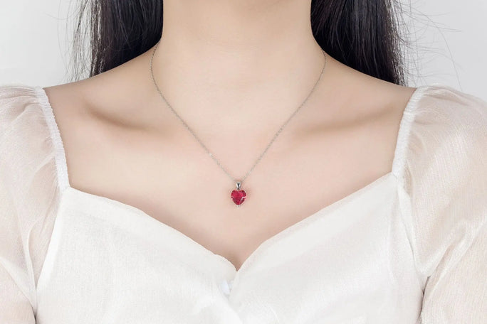 Set 925 Sterling Silver Heart Zircon