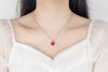 Set 925 Sterling Silver Heart Zircon