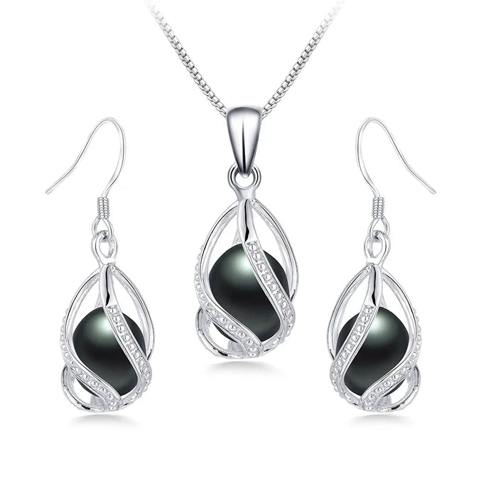 Silver Set, Natural Freshwater Pearl